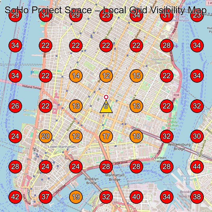 SoHo Project Space GeoGrid visibility map for Design Agency in New York
